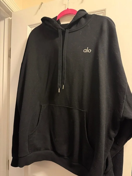 ALO Yoga Black Relaxed Drawstring Hoodie - tag missing - Picture 5 of 5